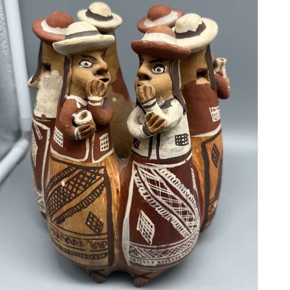 Peruvian‎ Latin American Folk Art Gossiping Ladies Pottery Clay Whistle - Picture 2 of 6